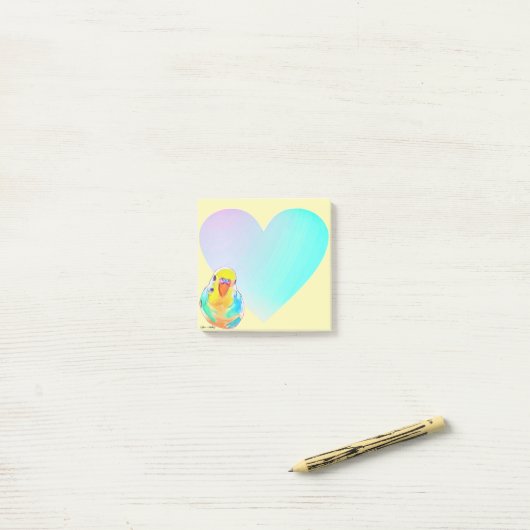  Boedgerigar Paraket Rainbow Ombre Heart Post-it® Notes (Op bureau)