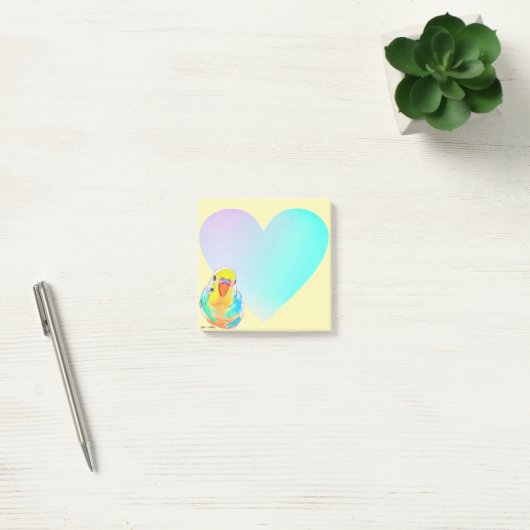  Boedgerigar Paraket Rainbow Ombre Heart Post-it® Notes (Kantoor)