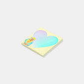 Boedgerigar Paraket Rainbow Ombre Heart Post-it® Notes (Schuin)