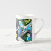 Boedgerigar Parrots in Ferns Bone China Mok (Rechts)