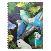 Boedgerigar Parrots in Ferns notebook Notitieboek (Voorkant)
