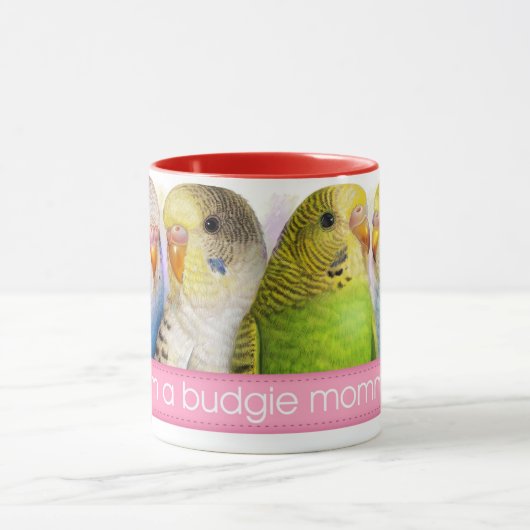 Boedgerigars realistisch schilderij mok (Midden)