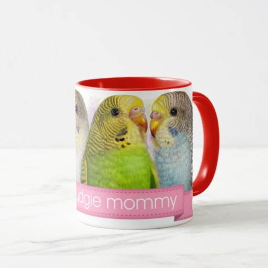 Boedgerigars realistisch schilderij mok (Voorkant rechts)