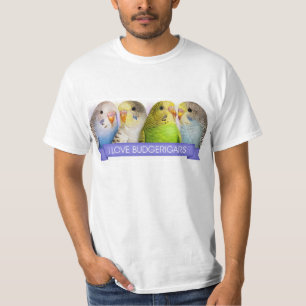 Boedgerigars realistisch schilderij t-shirt