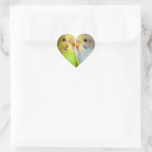 Boedgerigars realistische schilderijen hart sticker (Tas)