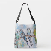 Boedgie Bird Waterverf budgies bird Crossbody Bag Crossbody Tas (Achterkant)
