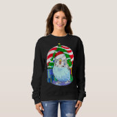 Boedgie Blue Paraket Santa-kerstboomdecor Trui (Voorkant volledig)