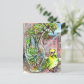 Boedgie door het raam briefkaart (Staand voorkant)