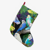 Boedgie Parakeets in de kerstmis van Ferns Grote Kerstsok (Voorkant (Hangend))