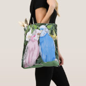Boedgies en white Angel Trumpet Flowers Tote Bag (Dichtbij)