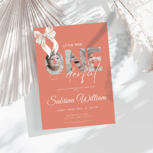 boeg kleine miss Onederful 1st Birthday 3 foto Kaart