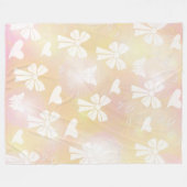 boeg, lint, wit, pastel, harten, licht, roze; fleece deken (Voorkant (Horizontaal))