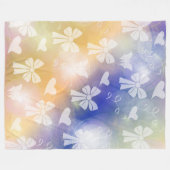 boeg, lint, wit, pastel, harten, licht, roze; fleece deken (Voorkant (Horizontaal))