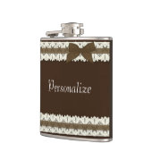 boegfles met bruine lint heupfles (Links)