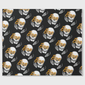 Boegglazen schedel👓 cadeaupapier (Vlak)