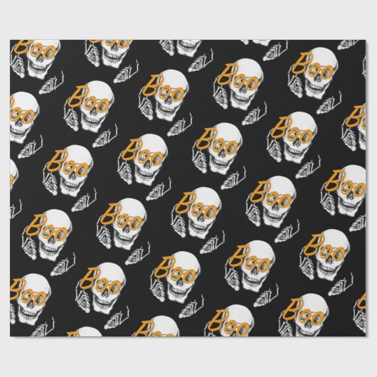 Boegglazen schedel👓 cadeaupapier (Vlak)
