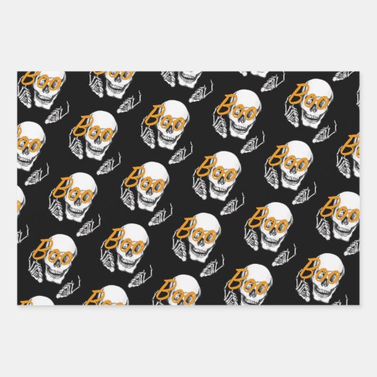 Boegglazen schedel👓 inpakpapier vel (Voorkant)