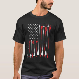 Boegjacht VS Amerikaanse vlag boogschieten Bow Hun T-shirt