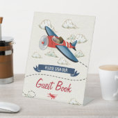 boegtekening van het vliegtuig reclamebord met voetstuk (Insitu)