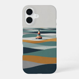 Boei op Geometrische Golven iPhone 16 Hoesje