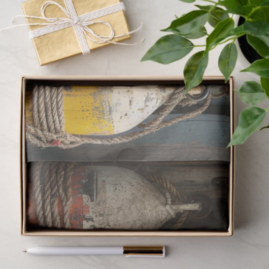 boei set rustieke nautische ontkoppeling tissuepapier (Geschenk)