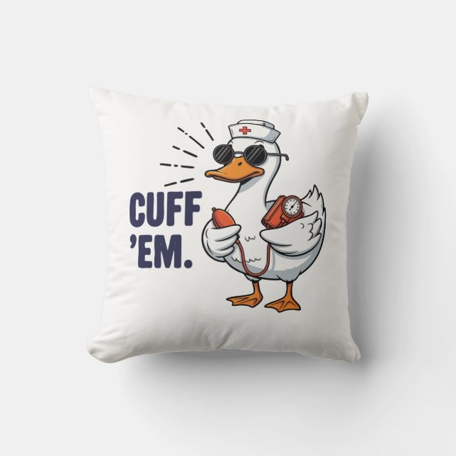 Boei ze Gans Verpleegster Grappig Dwaze Gans Verpl Kussen (Voorkant)