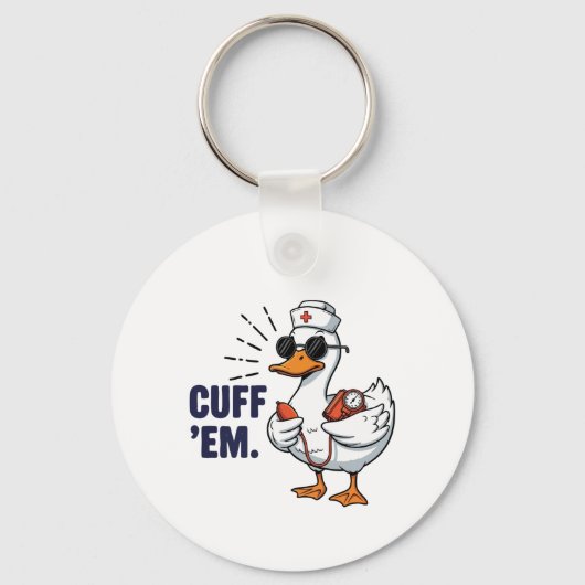 Boei ze Gans Verpleegster Grappig Dwaze Gans Verpl Sleutelhanger (Voorkant)