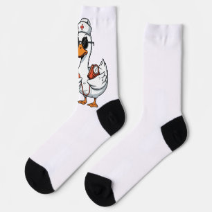 Boei ze Gans Verpleegster Grappig Dwaze Gans Verpl Sokken