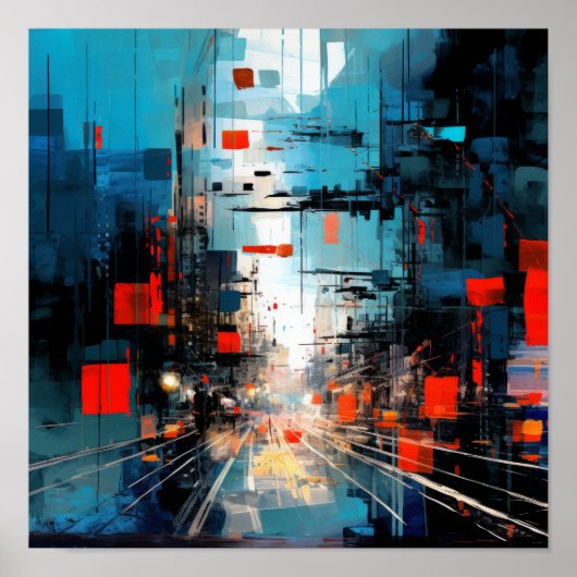 Boeiend Abstract schilderij Poster - ontketenen (Voorkant)