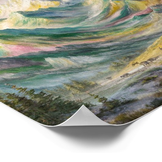 Boeiend berglandschap schilderen poster (Hoek)