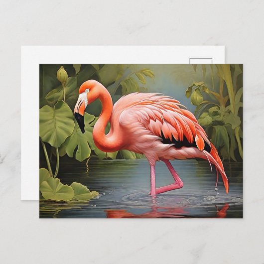 Boeiend Flamingo AI-Art schilderij Briefkaart (Voorkant / Achterkant)