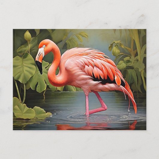 Boeiend Flamingo AI-Art schilderij Briefkaart (Voorkant)