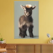 Boeiend Portret van een Baby-geit Canvas Afdruk (Insitu (Woonkamer))