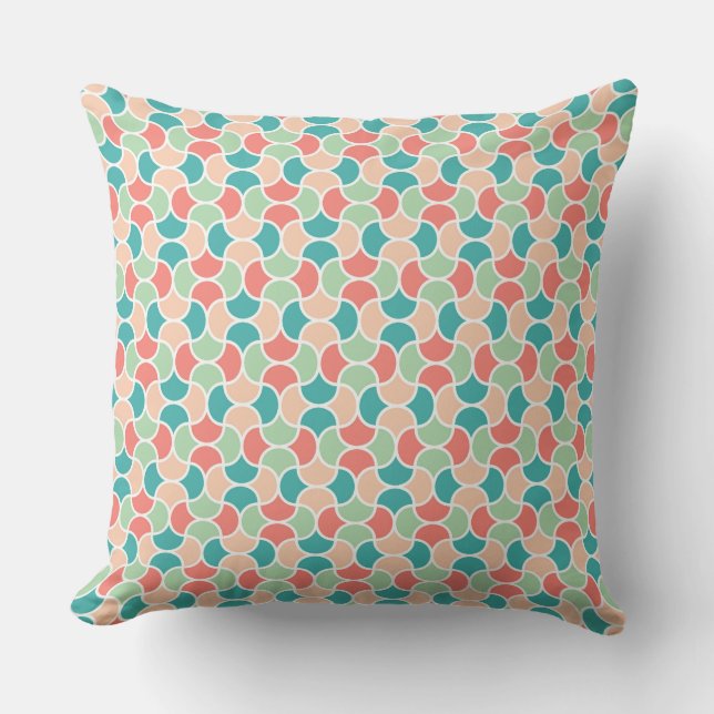 Boeiend Retro Geometrisch Patroon Kussen (Voorkant)