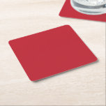 Boeiend rood achtergrond wit rand ontwerp kartonnen onderzetters<br><div class="desc">6 Op maat gemaakte vierkante papieren onderzetters voor elke gelegenheid.</div>