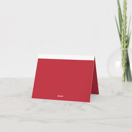 Boeiend rood achtergrond wit randontwerp bedankkaart (Achterkant)