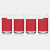 Boeiend rood achtergrond wit randontwerp blikvorm glas (Rechts)