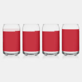 Boeiend rood achtergrond wit randontwerp blikvorm glas (Voorkant)