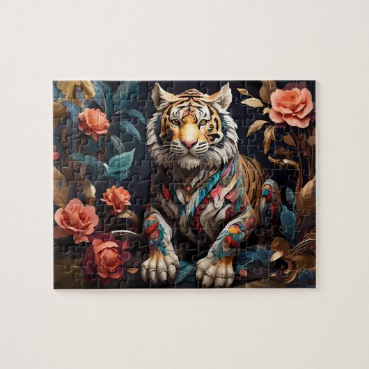 Boeiend Schattige & Mooie Wild Tiger's Gaze Legpuzzel (Horizontaal)