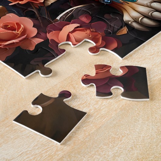 Boeiend Schattige & Mooie Wild Tiger's Gaze Legpuzzel (Zijkant)