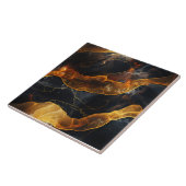 Boeiende Abstracte gouden lijnen Tegeltje (Zijkant)