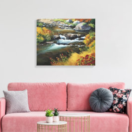 Boeiende anime-stijl olieverfschilderij van de her canvas afdruk