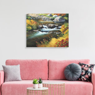 Boeiende anime-stijl olieverfschilderij van de her canvas afdruk
