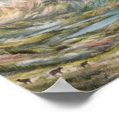 Boeiende bergscène schilderen poster (Hoek)