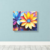 Boeiende close-up bloemige Abstracte kunst Canvas Afdruk (Insitu (Houten vloer))
