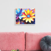 Boeiende close-up bloemige Abstracte kunst Canvas Afdruk (Insitu (Woonkamer))