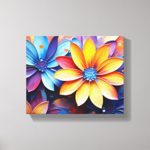 Boeiende close-up bloemige Abstracte kunst Canvas Afdruk