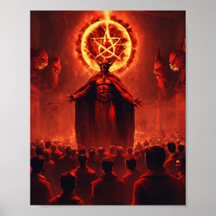 Boeiende duisternis: de hypnotische blik van Satan Poster