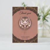 Boeiende en artistieke voorstelling van een tijger bedankkaart (Staand voorkant)