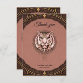 Boeiende en artistieke voorstelling van een tijger bedankkaart (Voorkant / Achterkant)